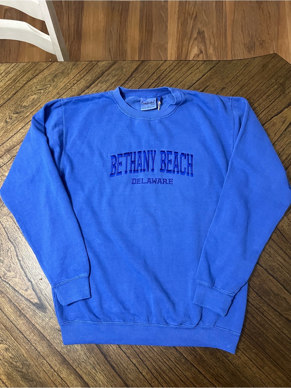 NWT Comfortex USA Royal / Flo Blue Bethany Beach Delaware Crewneck Sweatshirt XL